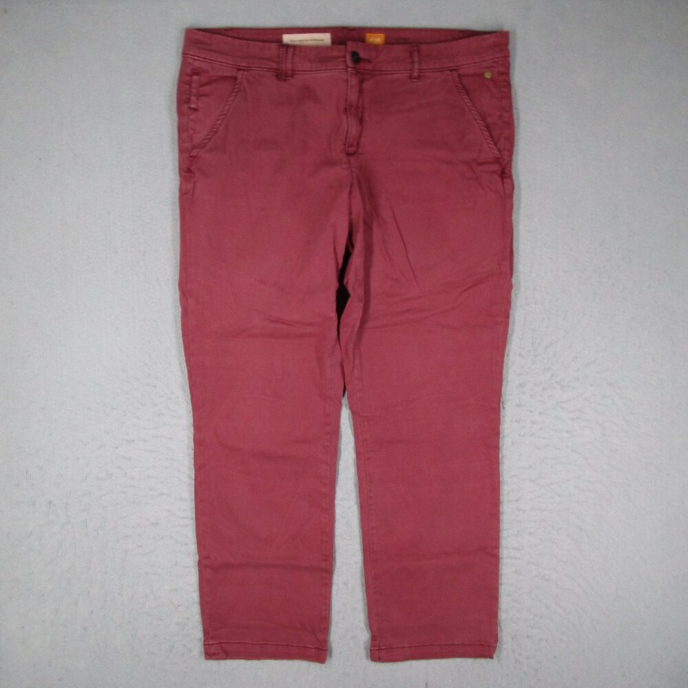 Pilcro Letterpress Pants Women 38 Red No 32 Flat Front Hyphen Chino 38x29